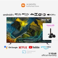 [3 Years Warranty] Xiaomi Mi TV Max 86 Inch 4K Android TV 4K Ultra HD HDR10+ Inbuilt Chromecast Netflix Youtube