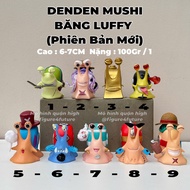 (Available - F1 - 7cm) Denten Mushi model 6-7cm tall Straw Hat Pirates Luffy - Zoro - Jinbe - choppe