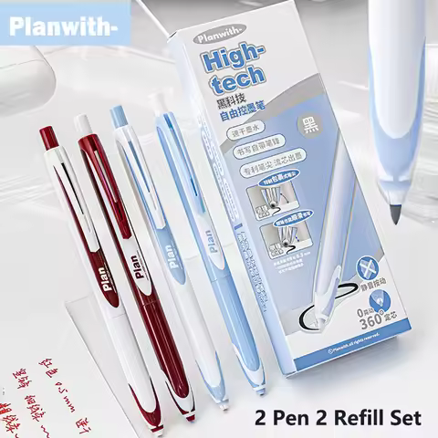 Planwith 2pcs Gel Pen Refill Set Comfortable Streamlined Rod Quick-drying High-tech Ink Variable Wri