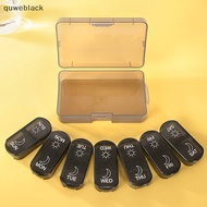 quweblack Weekly Portable Travel Pill Cases Box 7 Days Organizer 14 Grids Pills Container Storage Tablets Drug Vitamins Medicine Fish Oils as