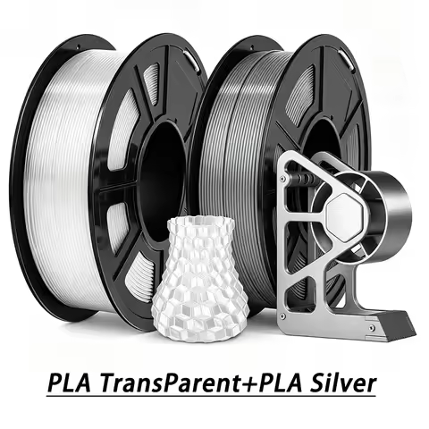 250gx2 3D Printer Filament PLA Transparent, PLA Silver 3D Printing Material 1.75mm Vacuum Packaging