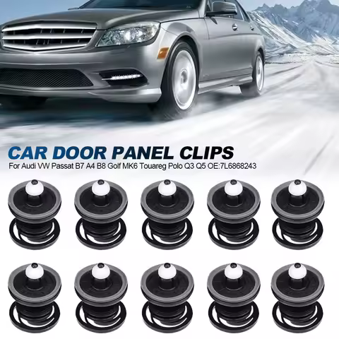 10Pcs 7L6868243 For Audi VW Passat B7 A4 B8 Golf MK6 Touareg Polo Q3 Q5 Car Door Trim Panel Card Cli