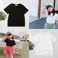 HITAM PUTIH Monochrome Plain Tshirt/ Boys Girls Clothes/ Children's White T-shirt/ Children's Black 