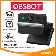 OBSBOT Meet Flip AI-Powered Foldable 4K Webcam | PDAF Auto Focus | Dual Mic | 4K 30fps / 1080P 60fps