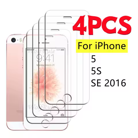 1/2/3/4Pcs For iPhone 5 Glass Apple iPhone 5 5S SE 2016 Tempered Glass 9H Transparent Clear Protecti