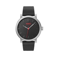 #RASE Men Quartz Ionic Plated Dark Blue Steel and Leather Strap Casual Watch