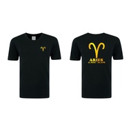 [12 ZODIAC SERIES] ARIES T-SHIRT WITH GOLDEN GRAPHIC AND WORD ( 白羊座 ARIES )