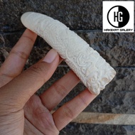 pipa rokok once taring iga duyung ukir naga E163