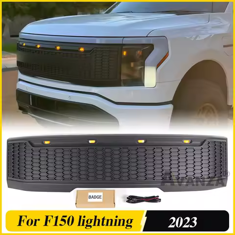 F-150 Front Grill With Led Lights Bumper Grille Auto Parts Accessories Fits For 2023 Ford F150 Light