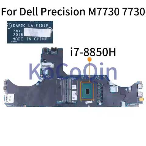 LA-F601P For Dell Precision Notebook Mainboard DAP20 LA-F601P 0R0YNP 0GP3DD Core i5 i7-8th Gen Lapto