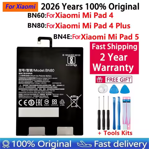 100% Original High Quality BN60 BN80 BN4E For Xiao Mi Tablet Battery For Xiaomi Pad4 Pad 4 Plus Mipa