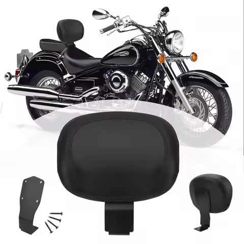 Motorcycle Accessories Front Driver Rider Backrest Leather Cushion Pad For Yamaha V-Star 650 XVS 400