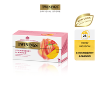 ทไวนิงส์ เครื่องดื่ม สตรอเบอร์รี่ แอนด์ แมงโก้ ชนิดซอง 2 กรัม แพ็ค 25 ซอง Twinings Strawberry &amp; Mango 2 g. Pack 25 Tea Bags