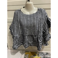 blouse petak/ blouse perempuan style/ blouse simple/ blouse bundle/ blouse petak hitam putih
