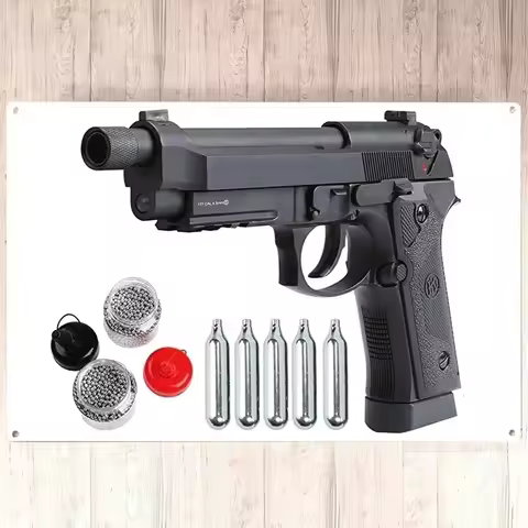 Air Pistol Full Metal CO2 Blowback M9 Style Series Airsoft Armas 4.5mm 0.177 BBS W/14mm CCW Home Dec