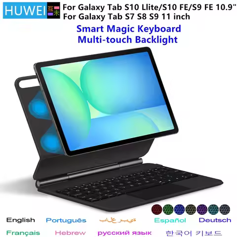Magic Keyboard For Samsung Galaxy Tab S10 FE 10.9 X520 X526 Case for Tab S7 S8 S9 FE 11" S10 Lite Sm