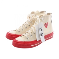 [二手] PLAY COMME des GARCONS運動鞋，PLAY COMME des GARCONS × CONVERSE AZ-K124-001-211，白色/RED帆布運動鞋，男式，未使用。