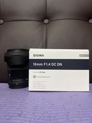 完美無瑕  全套有盒 Sigma 16 16mm F1.4 DC DN Nikon Z  Mount Z50 Z30 ZFC Z8 Z9 Z6 Z7