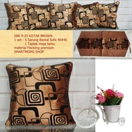 Sarung Bantal Sofa Kursi Minimalis Modern Mewah Retro Kotak Coklat