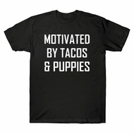 Tacos Motivated Tacos Shirt And Puppy Funny Mexican Dog Tee Men'S By Puppies Tee