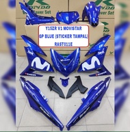 Body Cover Set Rapido Y15ZR V1 V2 Yamaha STICKER TAMPAL Movistar GP Blue Yellow Black  Ysuku Accessories Motor Y15 Coverset Biru Hitam Kuning