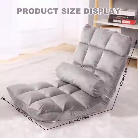 Floor Chair With Back Support Folding Chair With 5 Adjustable Position, Padded Sleeper Bed, Floor Ga