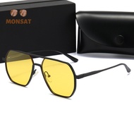 Monsat Aluminum-magnesium Aviator Style Frame Sunglasses for Male Polarized Night Vision Photochromi