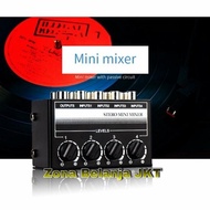 Garansi - Mini Audio Mixer Stereo Amplifier 4Channel RCA Input With