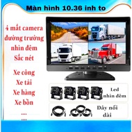 High-end 4-eye truck dash cam TR10 24V 10-inch screen 15M wire camera records 4 eyes at the same tim