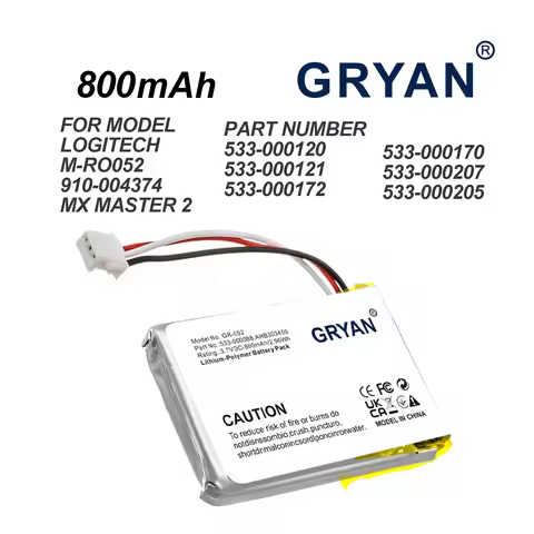 Replacement Mouse 600mAh Battery For Logitech MX Master 23 2s MX Anywhere 2 2S MX ERGO M-RO052 910-0