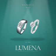 [Lumena] Bundle 003 - Zen + Bliss Moissanite Diamond Adjustable White Gold Plated 925 Silver Ring