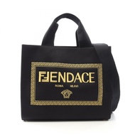 FENDI × VERSACE FENDACE 肩背包 8BH395 帆布 黑色 二手 女款