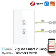 MOES ZigBee Multi-gang Smart Light Dimmer Switch Independent Control Smart Tuya APP Control Works wi