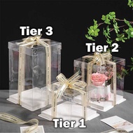 Extra Thick Cake Box 4/6/8/10/12 Inch Heighten Transparent Cake Box Birthday Gift Box Packaging Whit