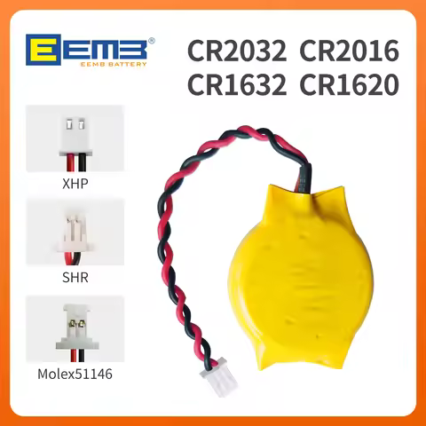 10PCS CMOS Battery EEMB 3V CR2032 CR1620 CR1632 CR2016 with PHR lug(optional)Motherboard Laptop Repl