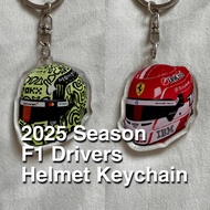 GANTUNGAN F1 Helmet Keychain Formula 1 Acrylic Drivers Keychain - Leclerc, Sainz, Norris, Verstappen