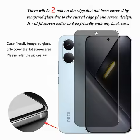 For Poco X8 Pro Max Glass For Poco X8 Pro Tempered Glass 2.5D Privacy Protection Screen Protector Fo