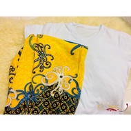 T Shirt Putih kosong dan Seluar Batik