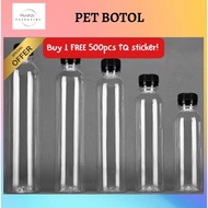 PET Transparent Bottle Botol Plastik 150ML 200ML 250ML / 300ML / 400ML / 500ML Botol Kosong / Botol 