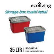 ECO-1273/R 35L thick quality storage box with wheels