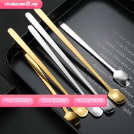 【VIVA】Kitchen Bar Tea Long Handle Stainless Steel Coffee Stirrers Milk Spoon Teaspoon