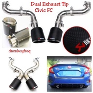 Duel exhaust tip Honda Civic FC Plug and play