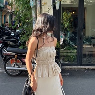 Washed Linen Ruffled Waist Shirt_AV1744