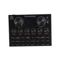 Sound Mixer Board Digital Display BT2.1 External Live Card 2.1 Channel for Streaming Black 5V