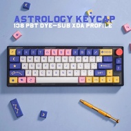 136 keycaps PBT sublimation XDA profile astrology keycaps for mechanical keyboard MX switches GH60/64/68/84/87/104