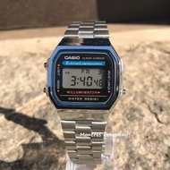 Montres Company 香港註冊公司(33年老店) 卡西歐 CASIO 七年電池壽命 不鏽鋼錶帶 黑銀色 細錶徑 A168 A168WA A168WA-1 復古風 八款色有現貨