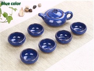 2 Sets Advanced Gift Ice Glaze Colorful Kung Fu Tea Set Ceramic Teapot Set Of 7 Ceramics Cups(Send R