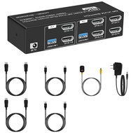 8K DP KVM Switch for 2 Computers USB 3.0 KVM Switch 2 in 2 Out and 4 USB 3.0 Port for Mouse Keyboad 