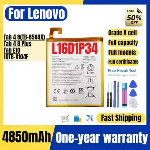 L16D1P34 for Lenovo Tab 4 8(TB-8504X)/Tab 4 8 Plus/Tab E10/10TB-X104F Tablet Battery High Quality Re
