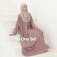 Zilkalabel – Merissa One Set Tuni Top with Malay Style Bottom, Premium Wolfis Material, Oversized Ba